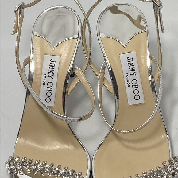 Jimmy Choo Meira Embellished Patent Leather Sandals size 39 - Picture 5 of 13